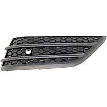 Front, Passenger Side, Outer Bumper Grille, Textured Black, Side Bumper Grille, with Parking Aid Sensor Holes, Elite/Touring Models