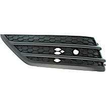 Front, Driver Side, Outer Bumper Grille, Textured Black, Side Bumper Grille, with Parking Aid Sensor Holes, Elite/Touring Models