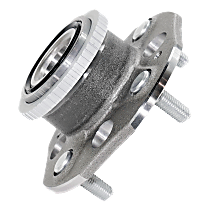 Rear, Driver or Passenger Side Wheel Hub, 4 Lugs, With Bearing, With Sensor