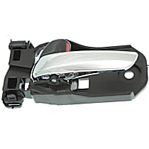 Rear, Driver Side Chrome Lever with Black Bezel Interior Door Handle, Without Door Lock Hole