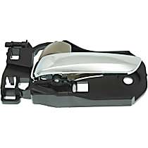 Front, Driver Side Beige bezel with chrome lever Interior Door Handle, With door lock button
