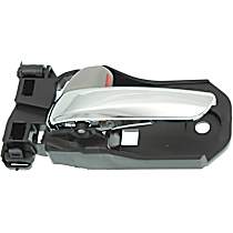 Front, Driver Side Gray bezel with chrome lever Interior Door Handle, With door lock button