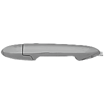 Rear, Passenger Side Chrome Exterior Door Handle, Without Key Hole, For Models Without Smart Key
