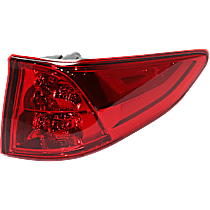 Passenger Side, Outer Tail Light, with Bulb, Halogen, Red Lens, 6 Cyl., 3.5L Engine
