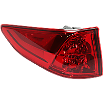 Driver Side, Outer Tail Light, with Bulb, Halogen, Red Lens, 6 Cyl., 3.5L Engine