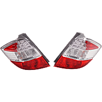 Driver and Passenger Side Tail Light, with Bulbs, Halogen/LED, Clear Lens