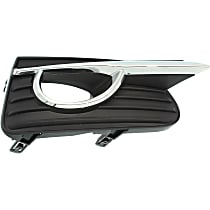 Front, Passenger Side Fog Light Trim, Chrome, Base/(Hybrid (Standard Type)/Premium Models