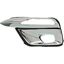 Front, Driver Side Fog Light Trim, Black and Chrome, Without Collision Warning