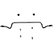 Front Sway Bar Kit, Steel, 0.94 in., No, Black