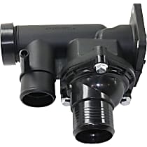 Thermostat Housing - Black, Plastic, Direct Fit, Sold individually, Gas, Includes Sensor and Gasket