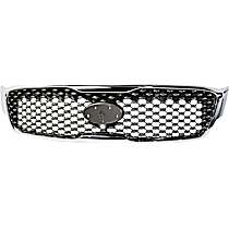 Grille, Chrome Shell with Painted Gray Insert, For Models With Front View Camera (Forward Collision Warning System), CAPA Certified