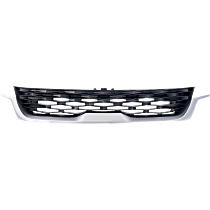 Grille Cover Textured Dark Gray Shell with Chrome Insert