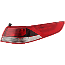 Passenger Side, Outer Tail Light, With bulb(s), Halogen, Clear and Red Lens