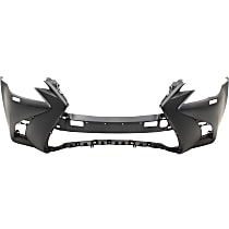 Front Primed Bumper Cover, With Headlight Washer Holes