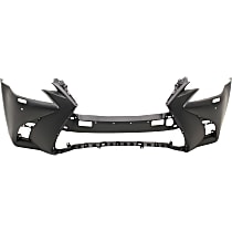 Front Primed Bumper Cover, With Headlight Washer Holes
