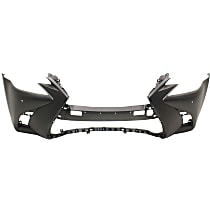 Front Primed Bumper Cover, Without Headlight Washer Holes