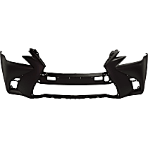 Front Primed Bumper Cover, Base Model, Without Headlight Washer Holes