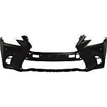 Front Primed Bumper Cover, Base Model, Without Headlight Washer Holes