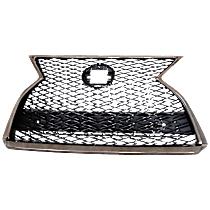 Grille, Chrome Shell with Painted Gray Insert, For Models With F Sport Package and Parking Aid Sensor, Without Front View Camera - 