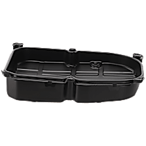 Transmission Pan - Black, Steel, Stock Depth, Sold individually
