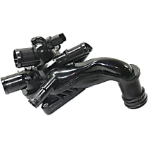 Thermostat Housing - Black, Plastic, Direct Fit, Sold individually, Gas, Includes Sensor and Gasket
