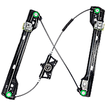 Front, Driver Side, Window Regulator, Power, without Motor