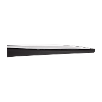 Front, Passenger Side Door Molding and Beltlines, Textured Black, With Chrome Moulding
