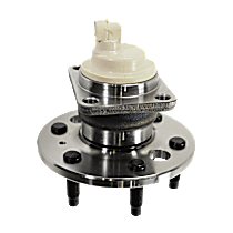 Rear, Driver or Passenger Side Wheel Hub,  With 4 Hole Rectangular Flange, FWD, 6 Lugs, With Bearing, With Sensor