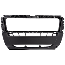 Front, Center Textured Gray Bumper Cover, For Models Without Parking Sensors and Collision Warning
