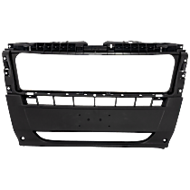 Front, Center Textured Black Bumper Cover, For Models Without Parking Sensors and Collision Warning
