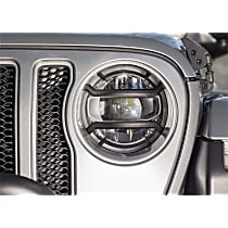 11230.21 Elite Euro Series Headlight Guard - Black Powdercoated, Aluminum, Direct Fit
