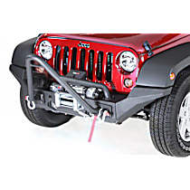 11540.24 Front, Driver and Passenger Side XHD Series Bumper End, Powdercoated Textured Black Steel