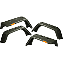 11640.09 Front and Rear, Driver and Passenger Side Fender Flares, Textured Black Hurricane (Flat) Series