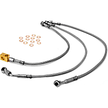 16735.09 Front or Rear Brake Line, Braided stainless steel
