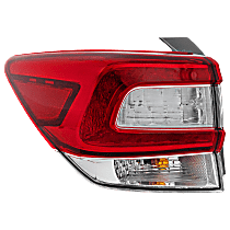 Driver Side, Outer Tail Light, With bulb(s), Halogen, Clear and Red Lens