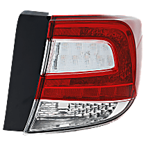 Passenger Side, Outer Halogen Tail Light, Without bulb(s), Sedan, OE Replacement, CAPA Certified