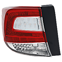 Driver Side, Outer Halogen Tail Light, Without bulb(s), Sedan, OE Replacement, CAPA Certified
