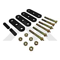 RT21021 Leaf Spring Shackles and Hangers - Black, Steel, Direct Fit, Set of 2
