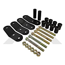 RT21022 Leaf Spring Shackles and Hangers - Black, Steel, Direct Fit, Set of 2