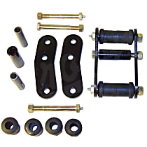 RT21049 Leaf Spring Shackles and Hangers - Black, Steel, Direct Fit, Set of 2