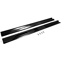RT26036 Door Sill Protector - Powdercoated Black, Stainless Steel, Direct Fit, Set of 2