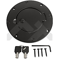 RT26082 Fuel Door - Black, Aluminum, Direct Fit, Sold individually