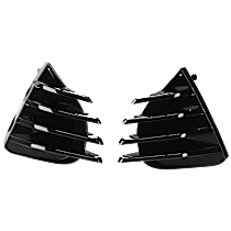 Front, Driver and Passenger Side Fog Light Cover, Textured Black