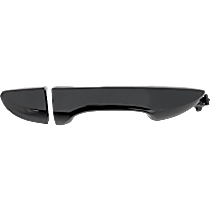 Front, Passenger Side Smooth Black Exterior Door Handle, Without Key Hole