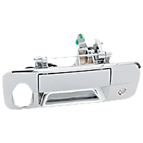 Tailgate Handle, Chrome Plastic With Camera Hole With Key Hole