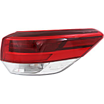 Passenger Side, Outer LED Tail Light, With bulb(s), Mounts on Body, OE Replacement