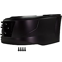 Front, Driver Side Bumper End, Painted Black, Base Model