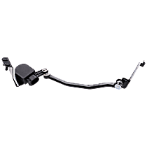 Front, Passenger Side Suspension Ride Height Sensor, Plastic, Black