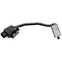 Front, Driver Side Suspension Ride Height Sensor, Plastic, Black