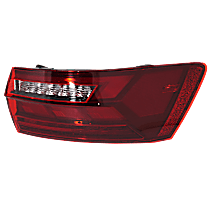 Passenger Side, Outer Tail Light, with Bulb, LED, Clear and Red Lens